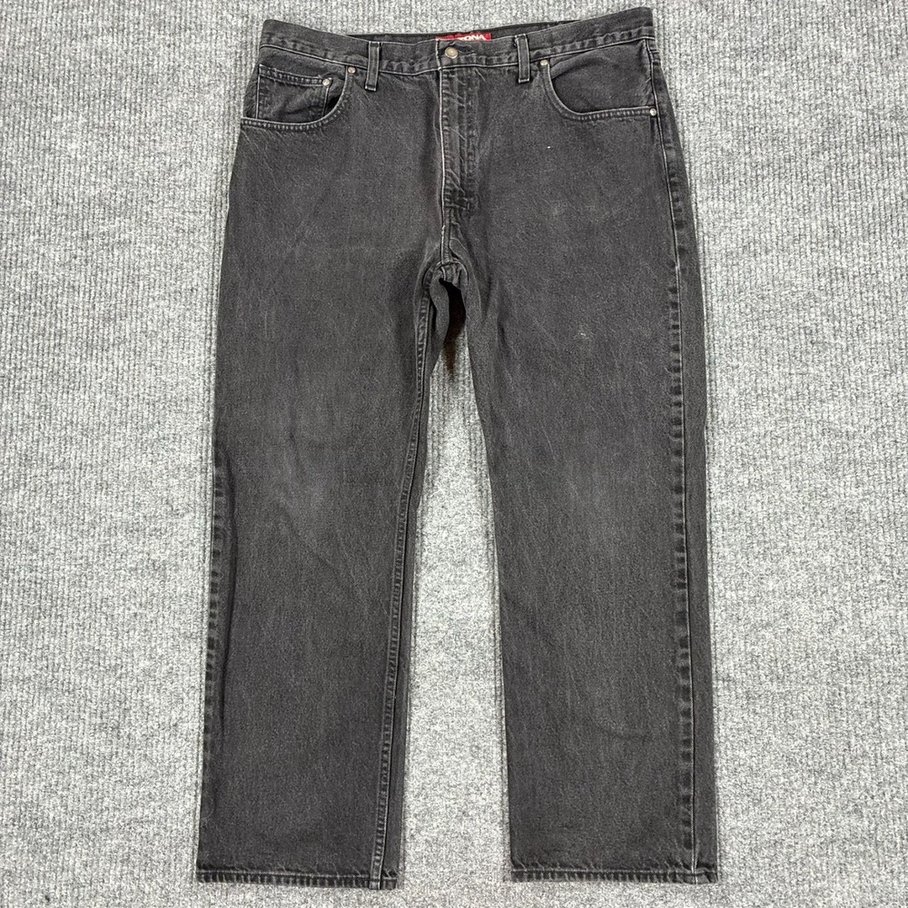 Arizona Jean Co. Original Straight Jeans Mens Size W38" Black Denim Mid Rise